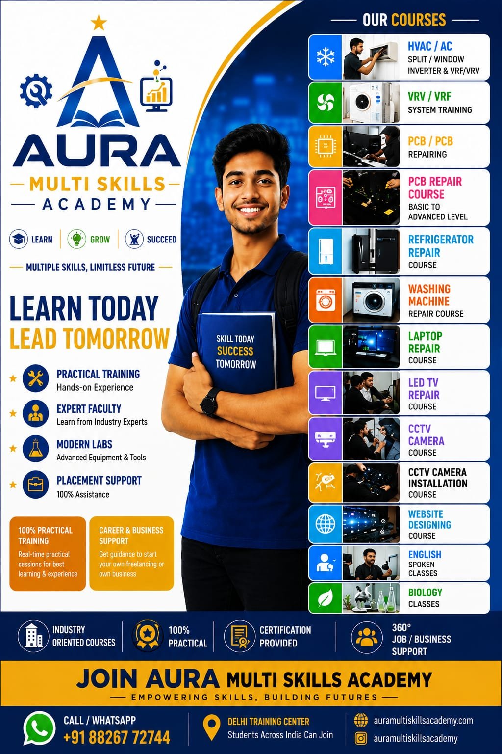 Aura Multi Skills Academy practical skill training courses in Delhi