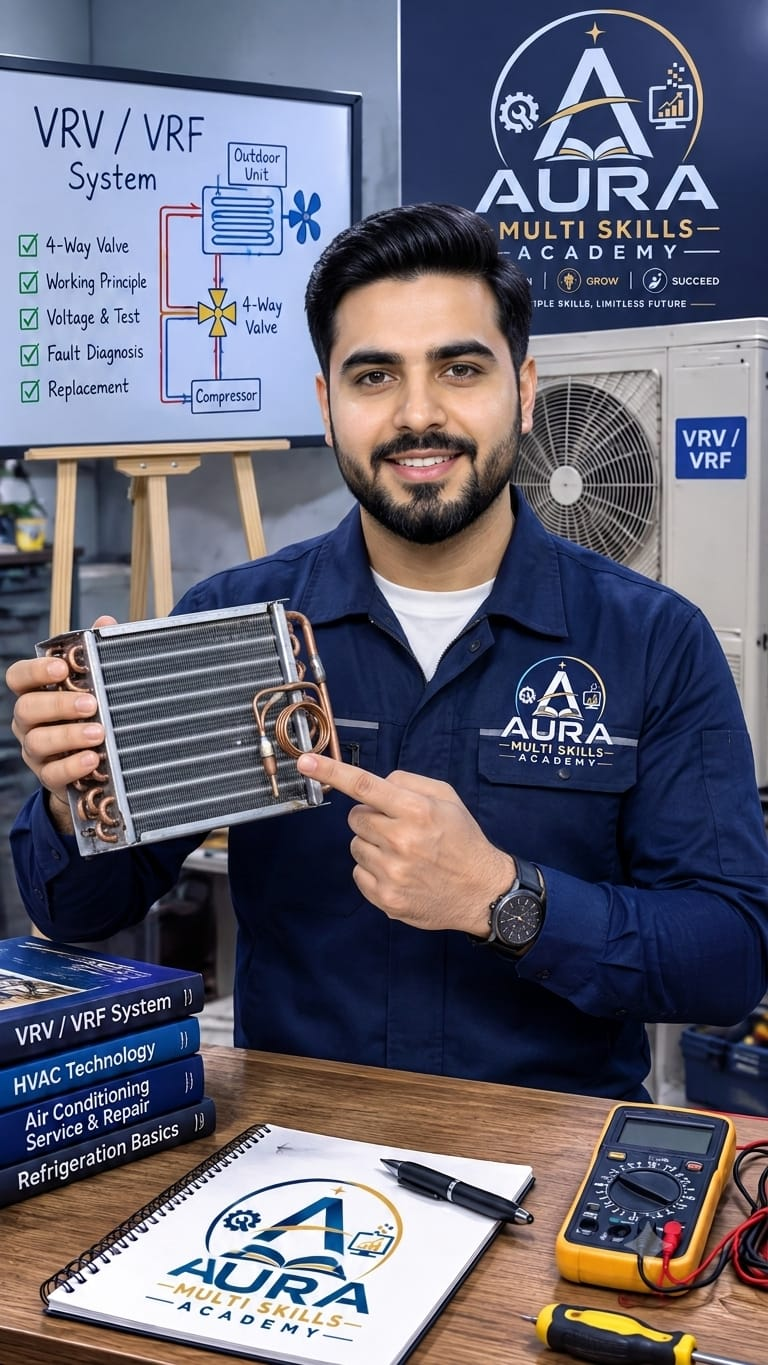 HVAC technician practical training and AC repairing course at Aura Multi Skill Academy